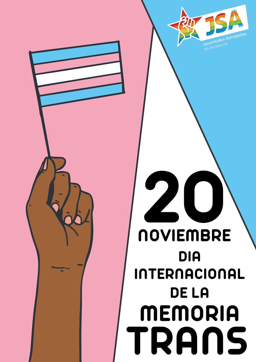 JSAndalucia's tweet image. 🏳️‍⚧️✨ Día de la Memoria Trans ✨🏳️‍⚧️
En esta fecha rendimos homenaje a las personas trans cuya vida fue arrebatada por la violencia, la discriminación y el odio.
Honramos su memoria, su valentía y la dignidad con la que defendieron su derecho a existir. 🤍🩷🩵