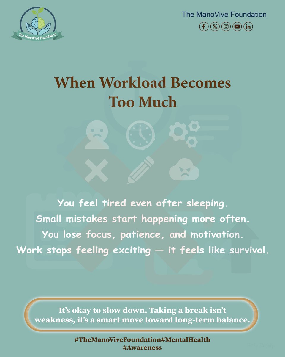 themanovivefdn's tweet photo. 💬 “Don’t burn out proving your worth — your value goes beyond your work.” 💼
Take breaks. Breathe. Balance is strength. 🌿
#CorporateLife #WorkLifeBalance #MentalHealth #EmployeeWellbeing #Motivation #MindfulWork #GrowthMindset #TheManoViveFoundation https://t.co/uOvSdr9T5H