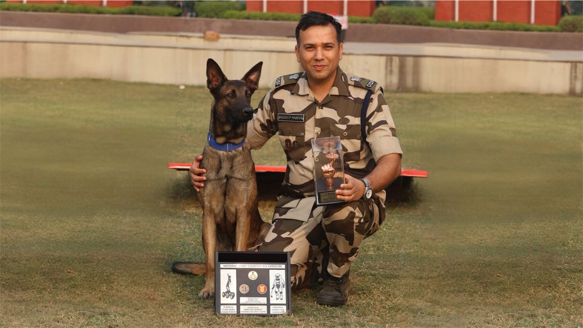 CISFEast's tweet image. CISF clinched 3rd place at the 9th Joint Counter-IED Exercise (Visfot Kavach IX) at NSG Manesar — the only CAPF among the top three. The composite 20-member team, led by Shri Sandeep Manhas, showcased strong bomb-disposal skills and K9 excellence. #CISF #VisfotKavachIX @CISFHQrs
