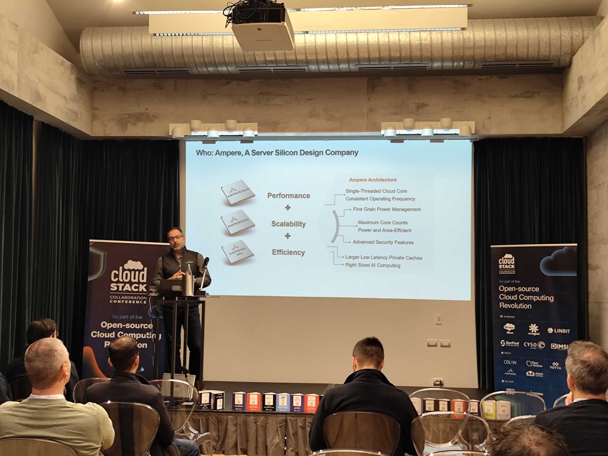 CloudStack's tweet image. Join Pete Logan from @AmpereComputing in the Mercurio room!

He’ll walk through how moving workloads off hyperscalers, combined with Ampere’s highly efficient CPU architecture, can significantly reduce TCO and boost utilisation.