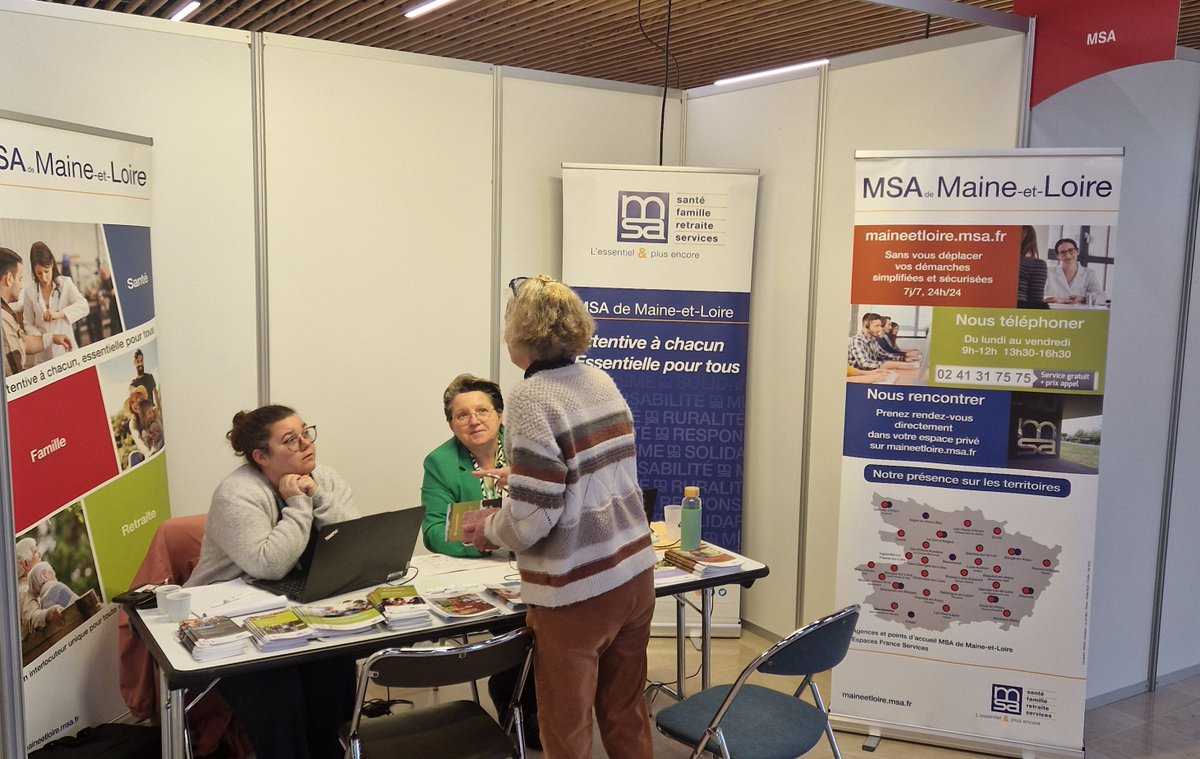 📷La MSA était présente au 1er Salon du Bien Vieillir en Anjou le 5 novembre à #Angers !
Plus d'une cinquantaine de personnes sont venues échanger sur les services de la MSA auprès de nos équipes : accès aux droits sociaux, prévention santé etc.
+d'infos👉maineetloire.msa.fr/lfp/salon-du-b…