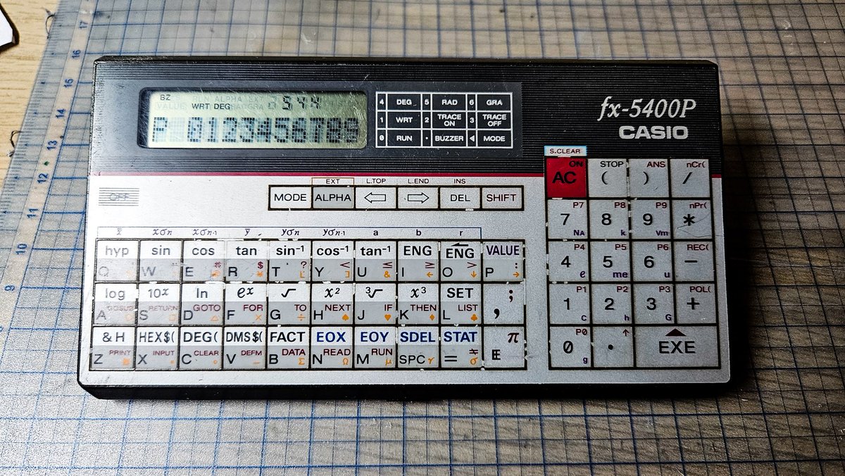 CASIO fx-5400p (1986) 

A scientific PB-80 

找這台已經很久了, 可惜狀況很不好... 

casio.ledudu.com/pockets.asp?lg…