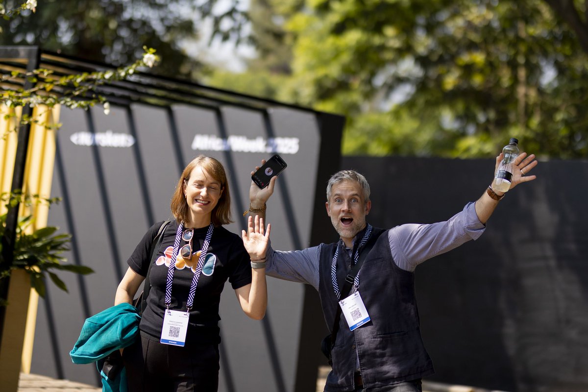 RwandaAMI's tweet photo. The excitement of our CEO, Rebecca Harrison, and @shortlistafrica's CEO & Co-Founder, @paulbreloff is quite contagious 😊
Don't miss the @africamanager session on the #GreenStage with Maina Murage from @Norrsken22, @Alicerwema from @AmpersandEnergy & @Elvine2 from @RwandaAMI https://t.co/SatmWgUc35