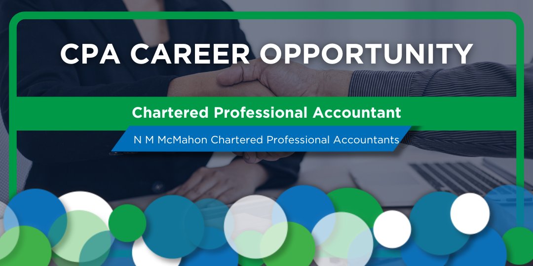 Career Opportunity: Chartered Professional Accountant -  N M McMahon Chartered Professional Accountants.

Visit our Career Opportunities page to see this role and more: cpanl.ca/CPANL/Opportun…