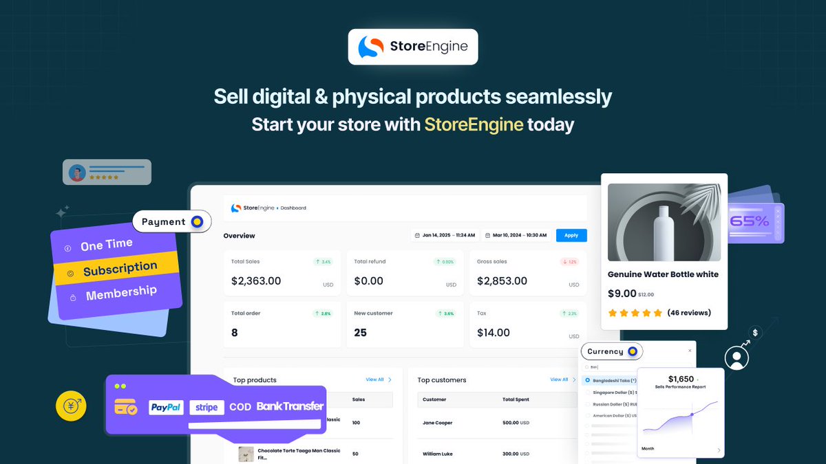 StoreEngineTeam's tweet photo. Sell Digital &amp; Physical Products Fast!

Boost your WordPress store with StoreEngine — sell products, manage subscriptions, and track sales with blazing speed and zero bloat. Start your store today: https://t.co/V411G7mWAP

#WordPress #eCommerce #StoreEngine https://t.co/4EMSYGAnvc