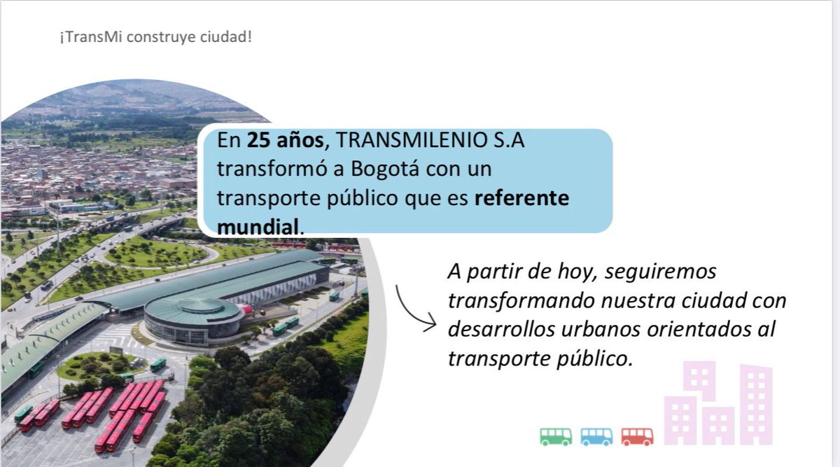 idepbogotadc's tweet image. 🏙️ ¡#TransMiConstruyeCiudad!
Hoy TRANSMILENIO S.A. se consolida oficialmente como Operador Urbano de Bogotá, liderando proyectos que integran movilidad, vivienda y espacio público.

Con esta visión, el transporte público se convierte en un motor positivo de transformación urbana.