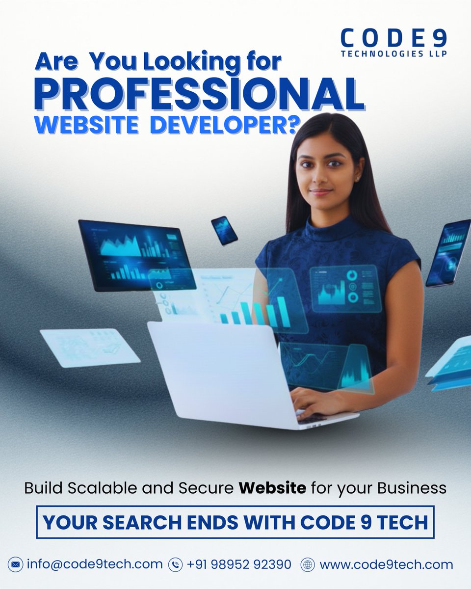 code9tech's tweet image. Website Development Solutions That Go Beyond Expectations

📧 info@code9tech.com
| 📞 +91 98952 92390
🌐 code9tech.com

#WebsiteDevelopment #WebDesign #UXUI #DigitalSolutions #BusinessGrowth #Code9Tech #TechInnovation #WebDevelopmentServices #BrandIdentity