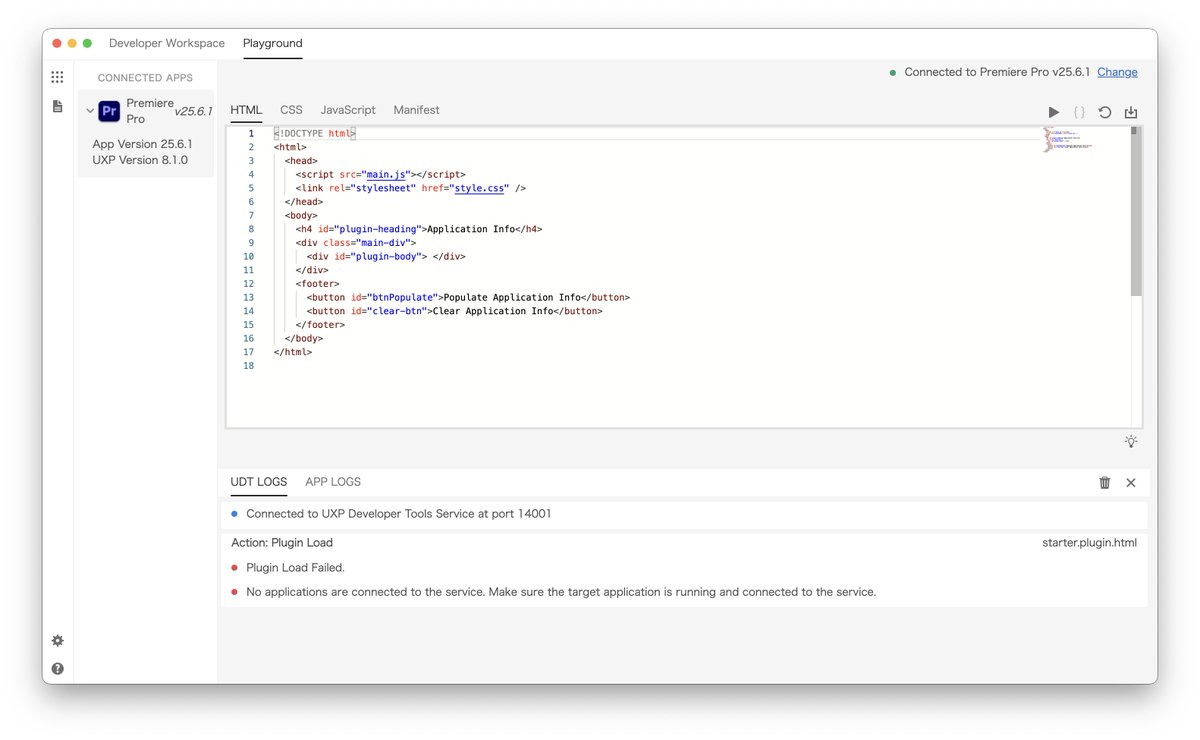 blacksheeptokyo's tweet image. 成功すれば左上の項目のConnected Appsの項目にPremiere Proが出てきます。こうなるとUXP DevToolsで開発できるようになります。