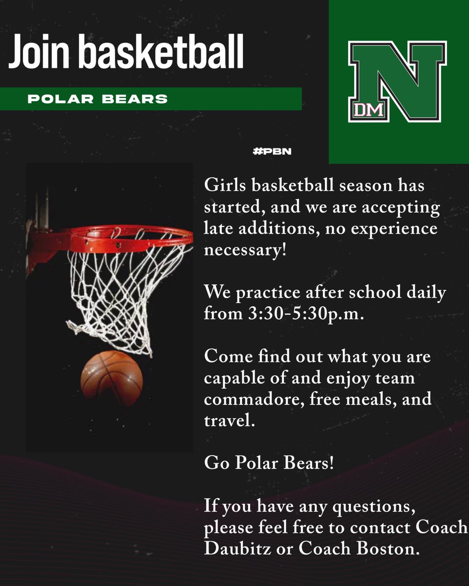 dsmnorthwbb's tweet image. Join us! It helps prepare you for any spring sports you may want to do and keeps you in shape for anything else!