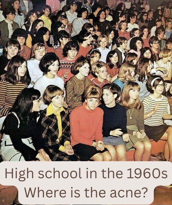 Look at the picture carefully.  You see a kids shoulder to shoulder.  No one is missing due to suicide.  You see no one holding phones or tablets.  

You also see no acne on their skin. 

Don;t you think its weird that when you pull up any photo of high schooler from your friends