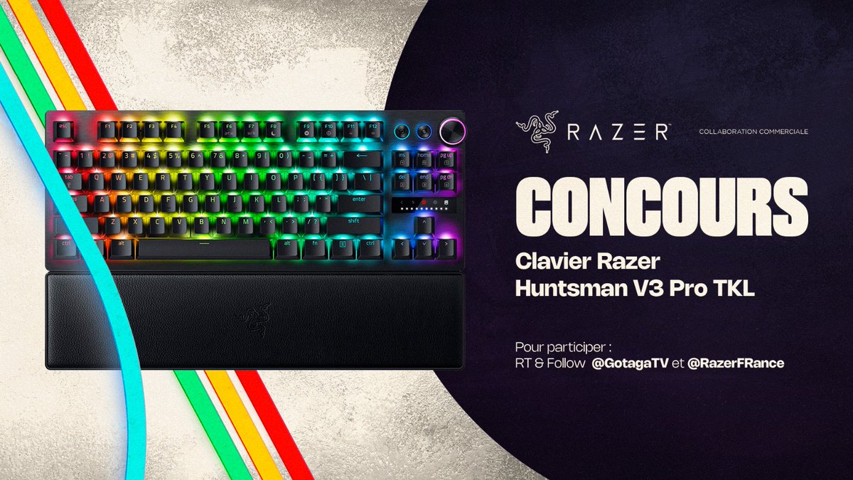 GotagaTV's tweet image. T’as aussi enchaîné les runs sur Arc Raiders et ton clavier commence à être en PLS ? 😅

Les frérots de @RazerFrance viennent à ta rescousse avec un Huntsman Pro V3 Pro TKL à gagner ! 🎁

▶️ RT &amp;amp; Follow @GotagaTV et @RazerFrance 
📅 TAS 27/11/2025
