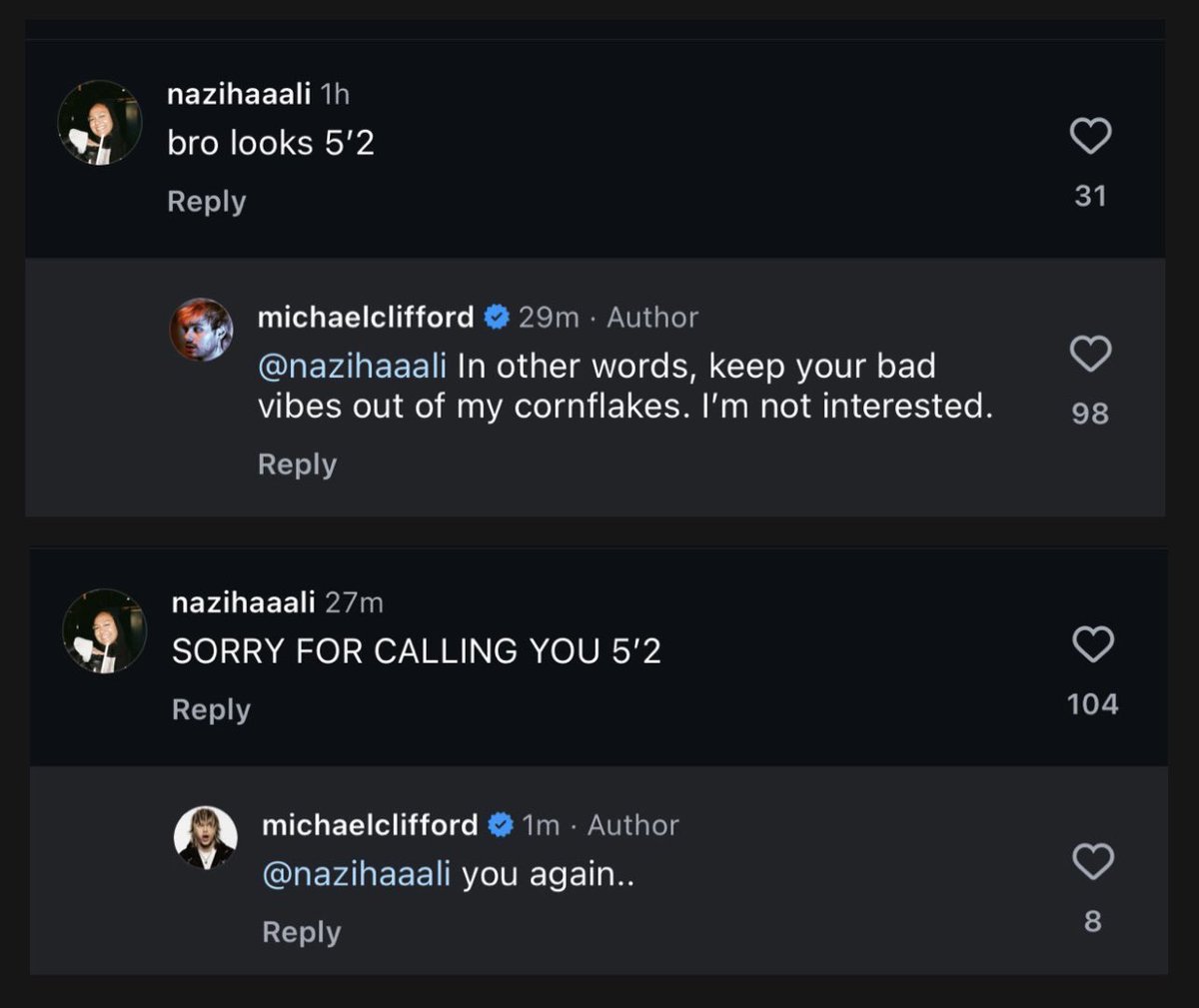 flatIinecth's tweet image. happy birthday michael i promise to never call you short again