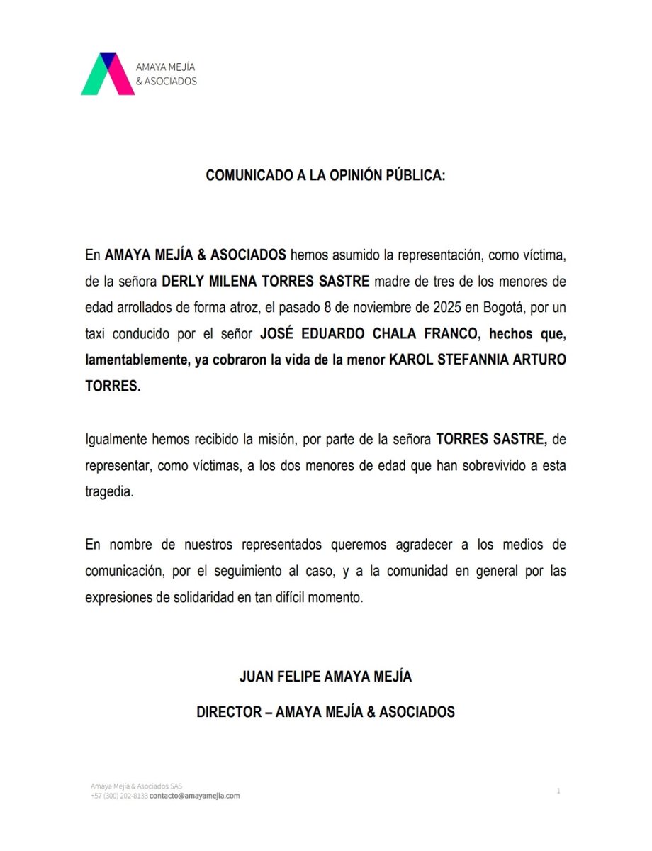 COMUNICADO A LA OPINIÓN PÚBLICA: