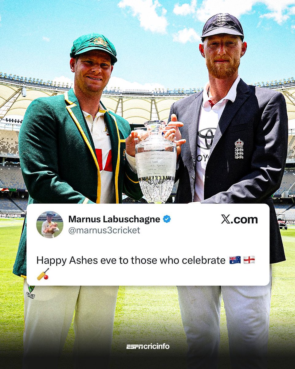 ESPNcricinfo's tweet image. Happy Ashes Eve, everyone 🥰