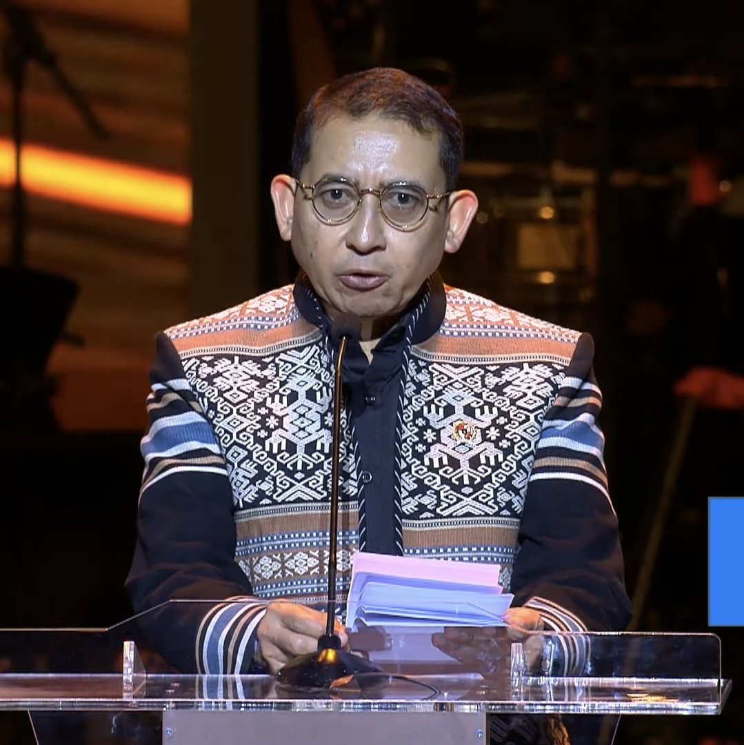 IndoPopBase's tweet image. Fedi Nuril reacts to Fadli Zon’s #FFI2025 speech.