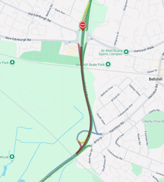 ️UPDATE ⌚️13:35 🗺️#A725 - Bellshill Bypass - Bellziehill ⛔️The #A725 ...