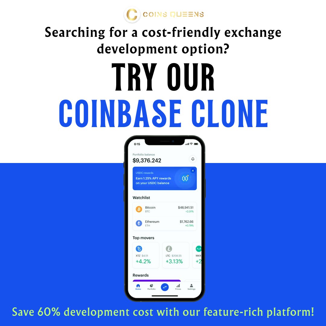 Develop your exchange faster with our #CoinbaseCloneScript!

To Know More &gt;
coinsqueens.com/coinbase-clone…

#coinbase #coinbaseclone #cryptoexchange #cryptotrading #crypto #cryptosoftware #exchangescript #blockchain #whitelabelcrypto #cambodia #nigeria #singapore #puertorico #china #usa