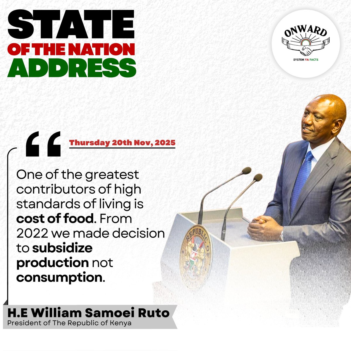 guunzee's tweet image. One of the greatest contributors to a high standard of living is the cost of food. From 2022, we made the decision to subsidize production, not consumption. #SONA2025
It Can Be Done
#DeliveringThePlan
