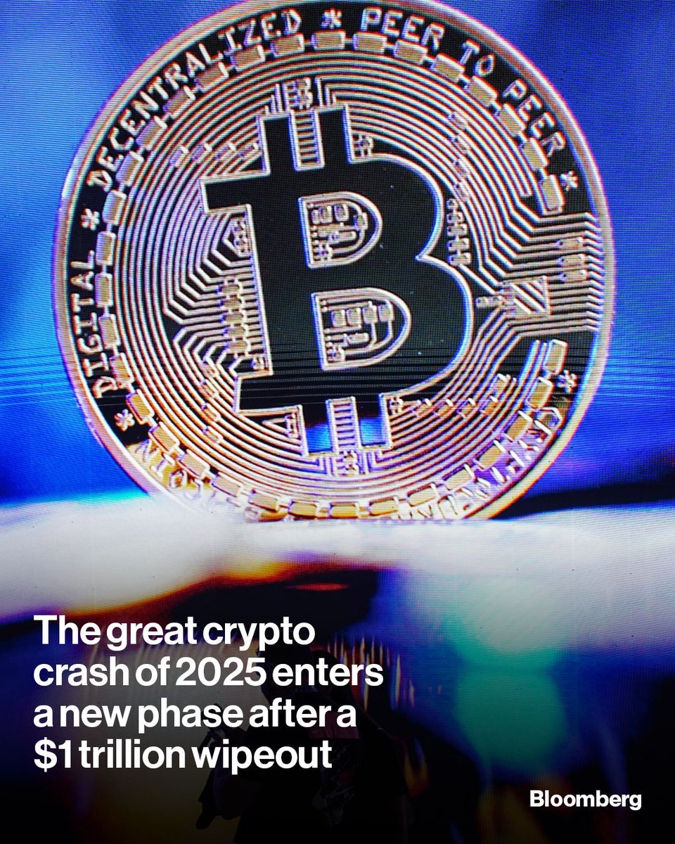 The great crypto crash entered a new phase as Bitcoin plunged to its lowest  level in seven months, extending the more than $1 trillion wipeout across  the digital‑asset world. Read more: https://t.co/3lETtNEYXh