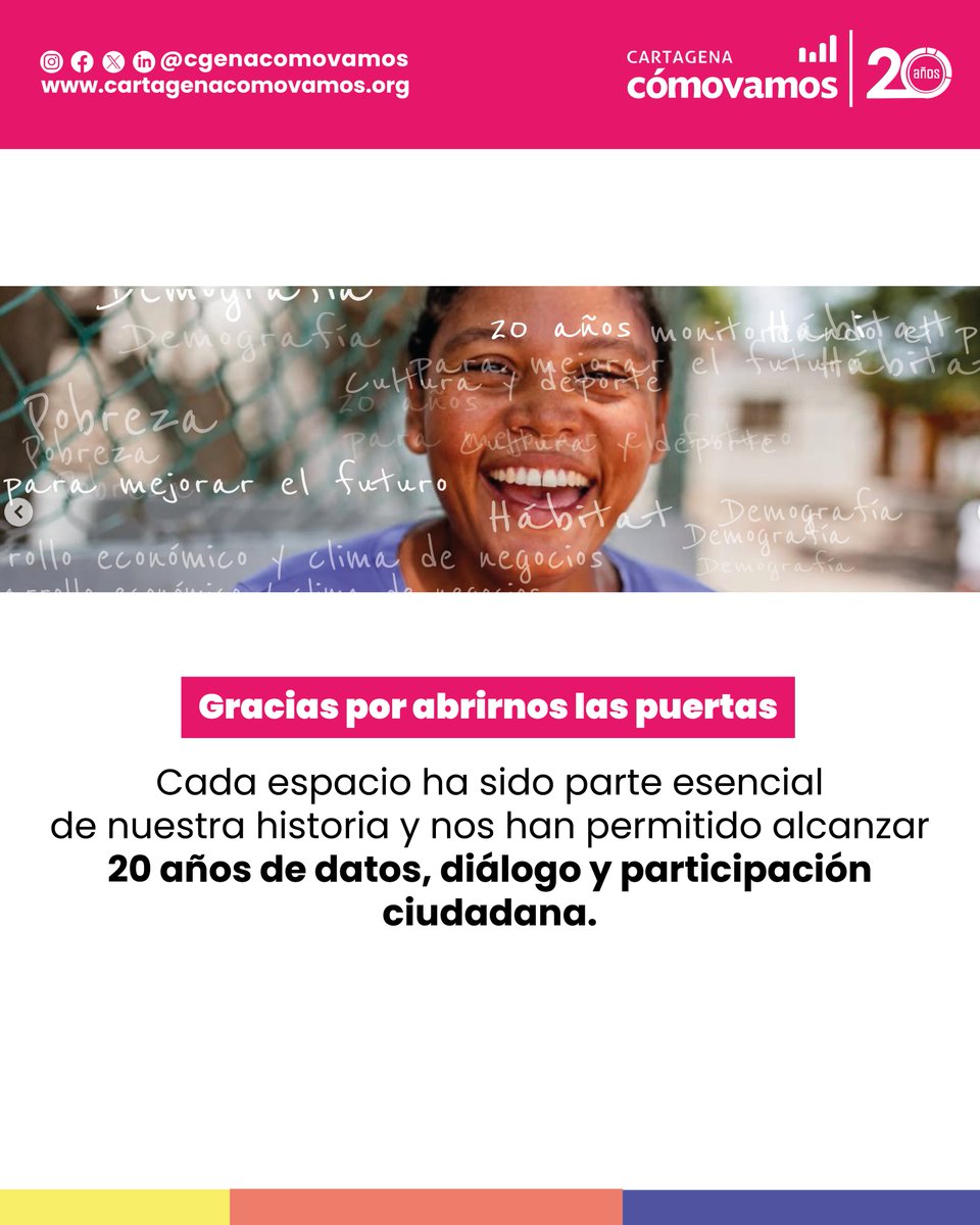 CgenaComoVamos's tweet image. Cinco espacios, un mismo propósito: poner los datos al servicio de Cartagena.
#20AñosCCV #DatosQueTransforman