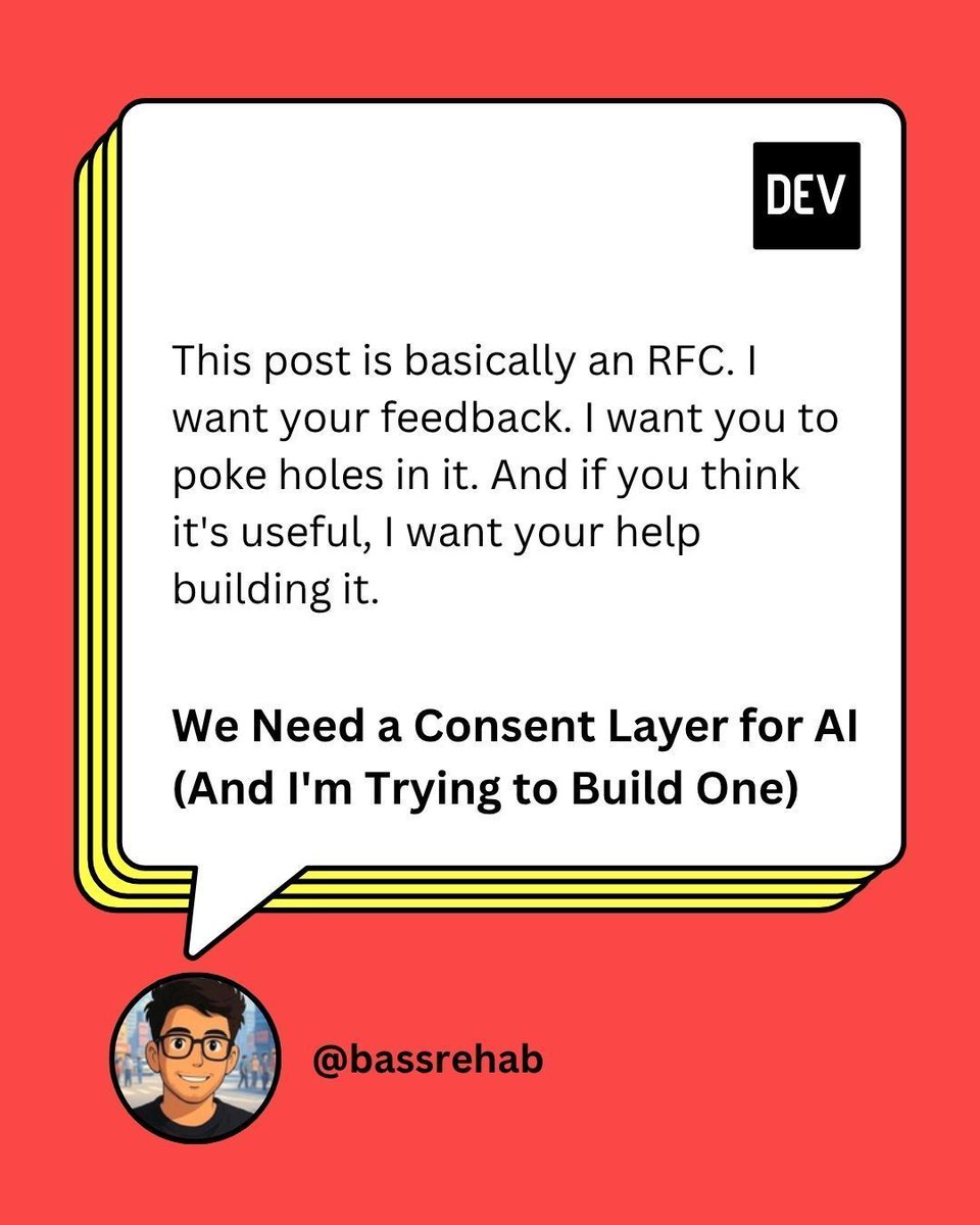 ThePracticalDev's tweet image. Frustrated with the lack of guardrails on how AI uses our data? @bassrehab outlines the urgent need for a universal consent layer for AI and details an ambitious open-source plan to build one.

Read on: dev.to/bassrehab/we-n…