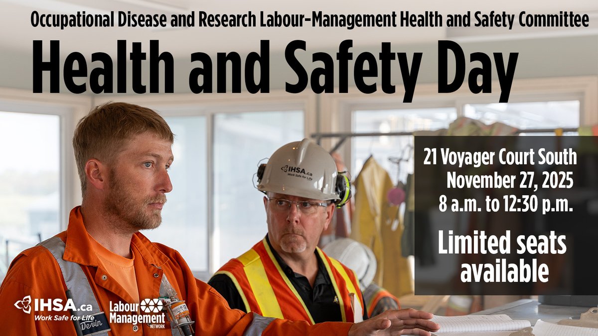 One week left! Join the Occupational Disease and Research Labour-Management Health and Safety Committee on November 27 for a half-day session packed with real stories and expert insights to help keep workplaces safe. Register👇: ow.ly/17uu50XuESO