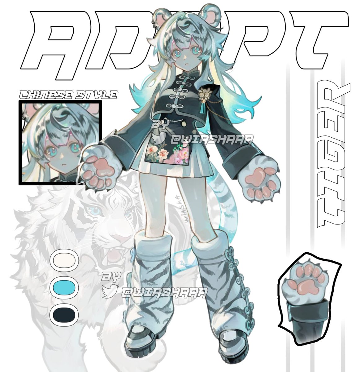 wiashaaa's tweet image. My little adoptees...(the first tiger was bought(15$))🥳

#art #ADOPT #adoptart #oc