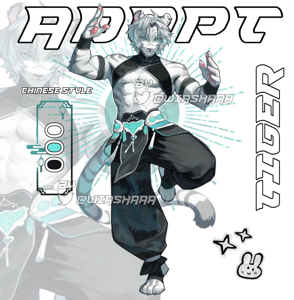 wiashaaa's tweet image. My little adoptees...(the first tiger was bought(15$))🥳

#art #ADOPT #adoptart #oc