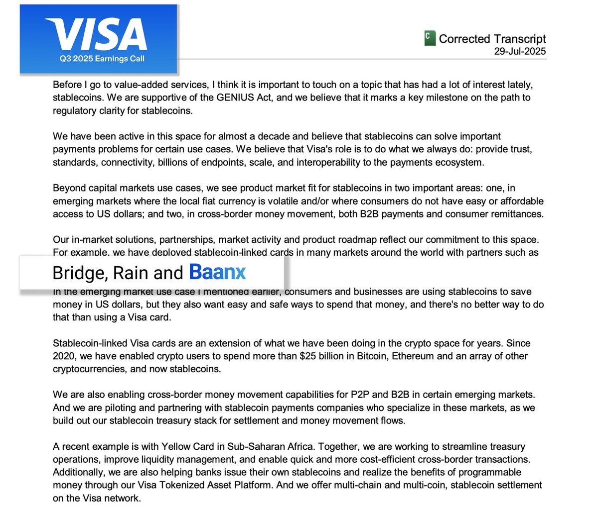 Stablecoins are moving mainstream — and Visa’s latest earnings call makes it clear.