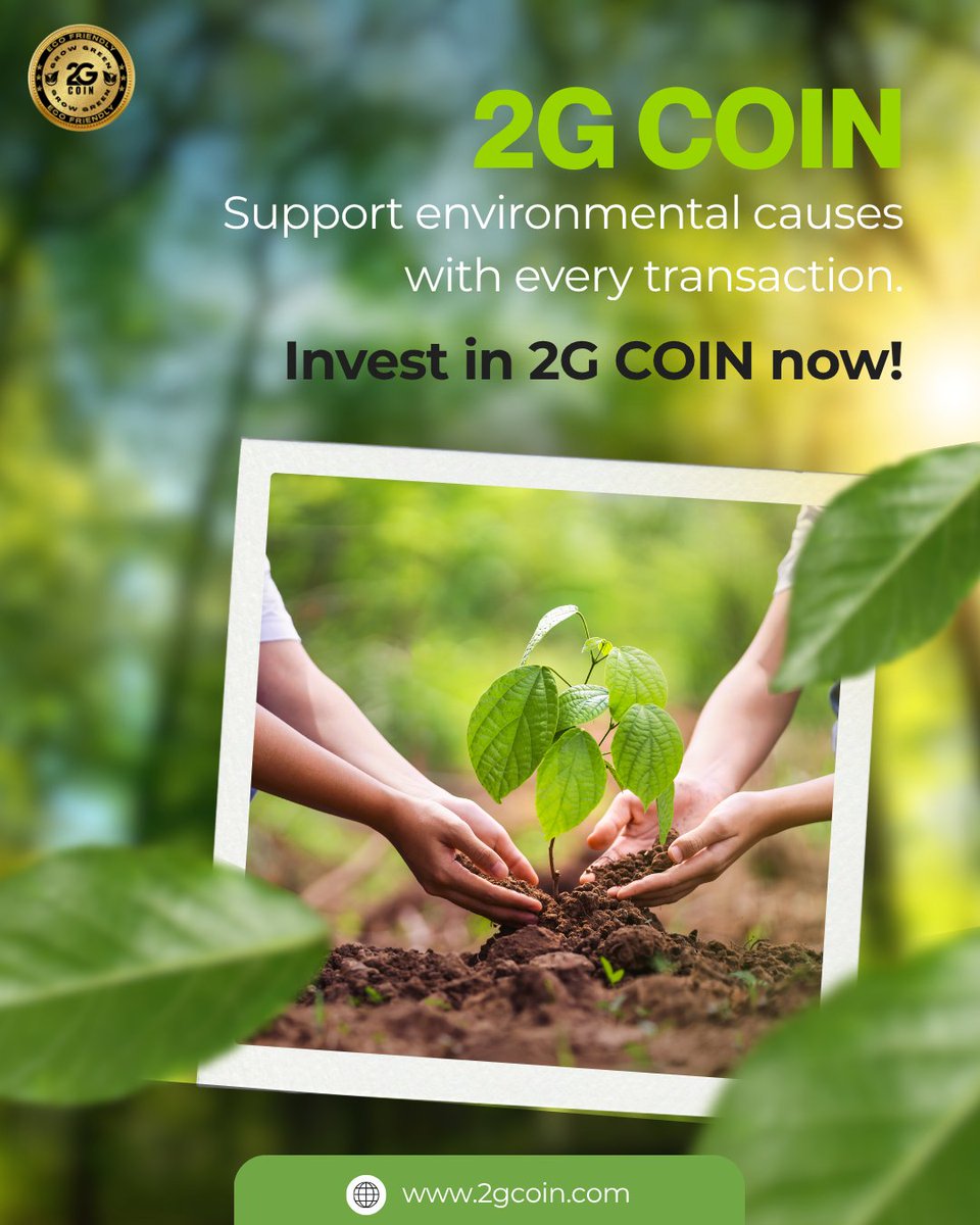 Make every transaction count! With 2G COIN, your investments support vital environmental causes—helping to preserve our planet for future generations. Join the movement today and be part of positive change. Invest in 2G COIN now!💸 #2GCOIN #CryptoForGood