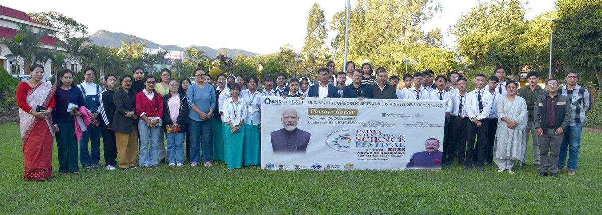 DBT_IBSD's tweet photo. BRIC-IBSD successfully organised Curtain Raiser program for the upcoming 11th India International Science Festival 2025 at Imphal @DBTIndia
@DrJitendraSingh @rajesh_gokhale https://t.co/lEHP6ez7gu