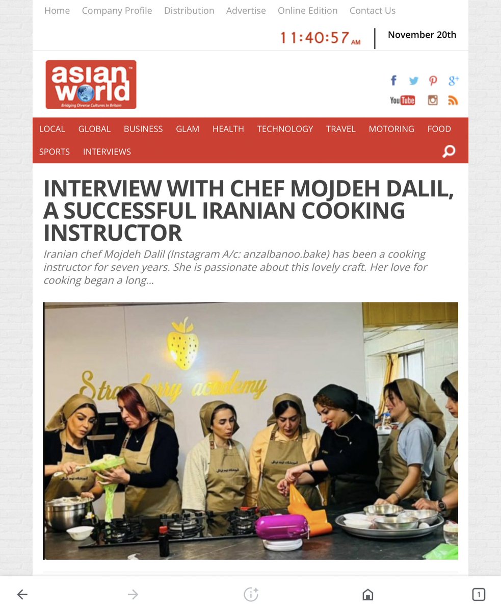 mohd_ridakhan's tweet image. My Food Article: An interview with Chef Mojdeh for @AsianWorldNews Newspaper, Birmingham UK.
#chef #cheflife #aviationauthor