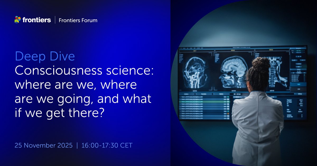 FrontScience's tweet image. Understanding consciousness is one of the greatest scientific challenges of the 21st century, made urgent by advances in AI. Register for this #FrontiersForum webinar led by Frontiers in Science article authors and @ERC_research researchers to hear more ➡️fro.ntiers.in/JbygfbVpPXb