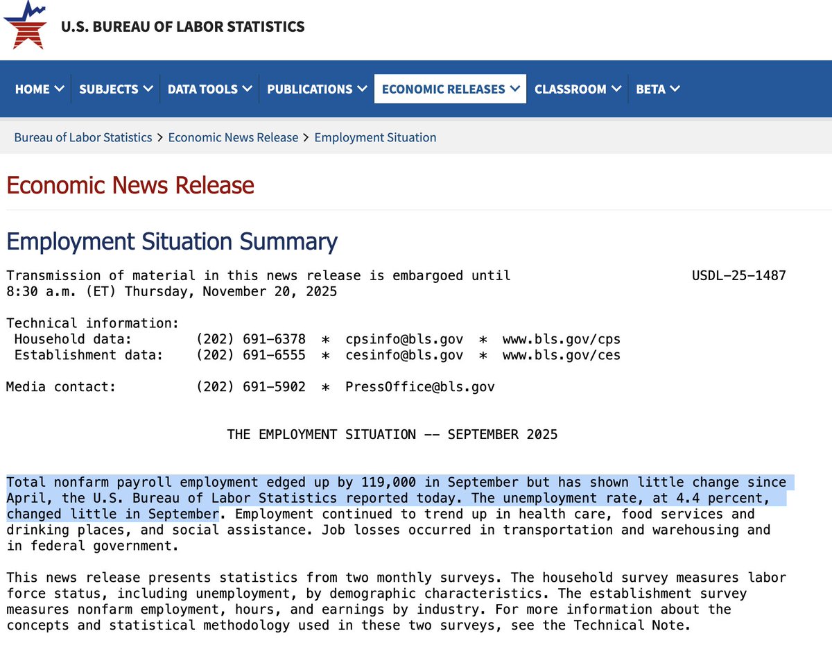 美国9月非农就业人数环比增加11.9万人，超过5.1万人的预期。9月失业率为4.4%，预期值为4.3%。（精确到小数点后三位是4.440%，同时劳动参与率也有所上升，数字升高可能未必是坏消息）  劳工统计局将7月非农人数从+7.9万人下修0.7万人至+7.2万人；8月从+2.2万人下修2.6万至 ...