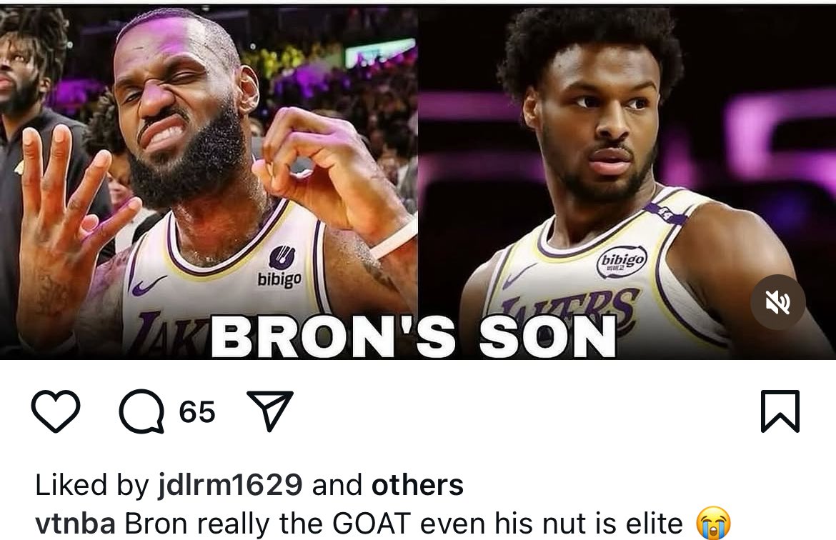 Bron really the GOAT even his nut is elite 😭