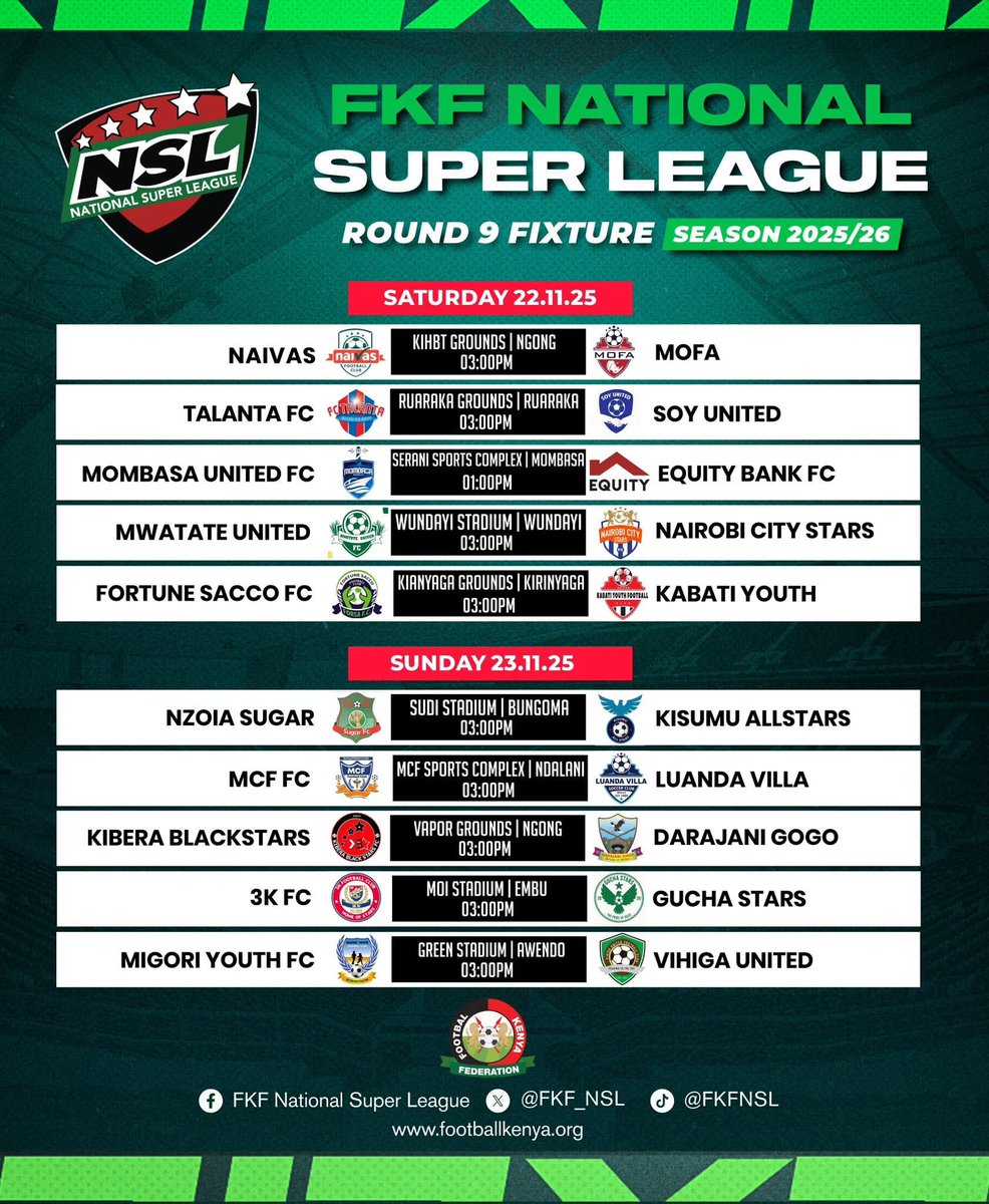 ke_score's tweet image. #NSL Weekend Fixtures👇

#ScoreCrunches