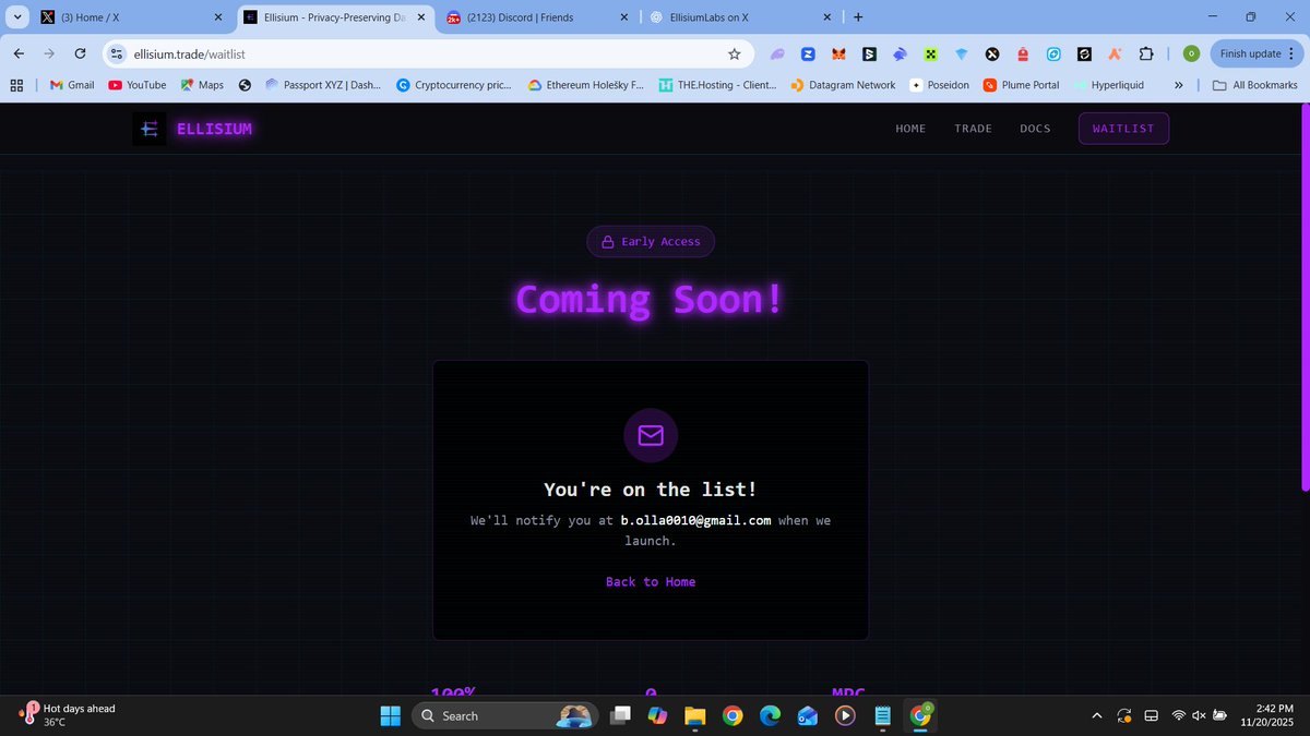 Ellisium 👉Private Trading on Solana Without the Usual MEV Drama

<a href="/EllisiumLabs/">Ellisium</a>  is building something most traders have been begging for without knowing the name for it:
a place to trade without getting sniped, traced, or front-run.

Instead of pushing orders through public