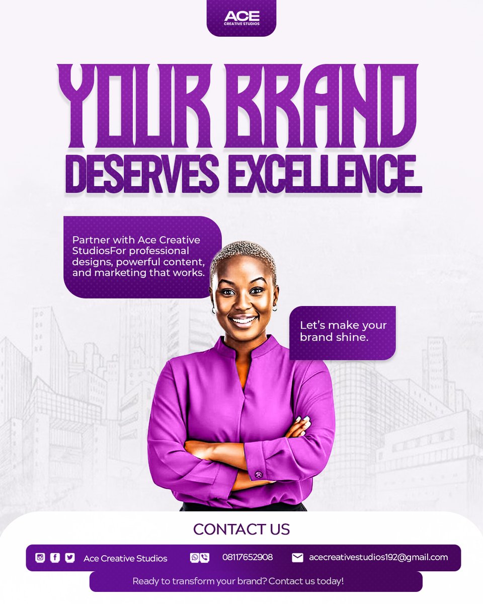 Acecreative_321's tweet image. Your Brand Deserves Excellence.

Partner with Ace Creative Studios
For professional designs, powerful content,
and marketing that works.

Let’s make your brand shine 💜
