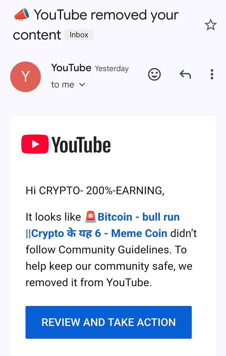 Digvijay_Crypto's tweet image. 🚨 @YouTubeCreators @TeamYouTube

My video “Bitcoin – Bull Run | Crypto के यह 6 Meme Coins” was removed and a strike was added to my channel “Crypto 200% Earning”, even though it contained no harmful content and included clear disclaimers.

I appealed the decision, but it was…