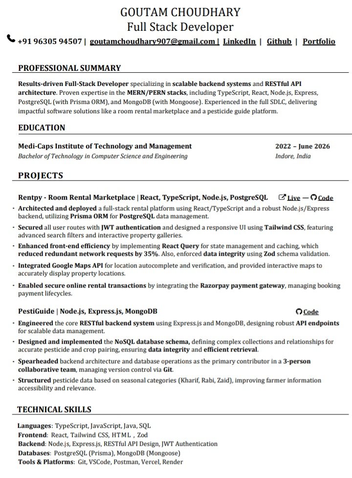 goutam907's tweet image. I’m currently open to Full stack or backend Developer roles .
Portfolio link : goutamdev.vercel.app
If your team is hiring or looking for full stack dev  support or need freelancer , I’d be happy to connect