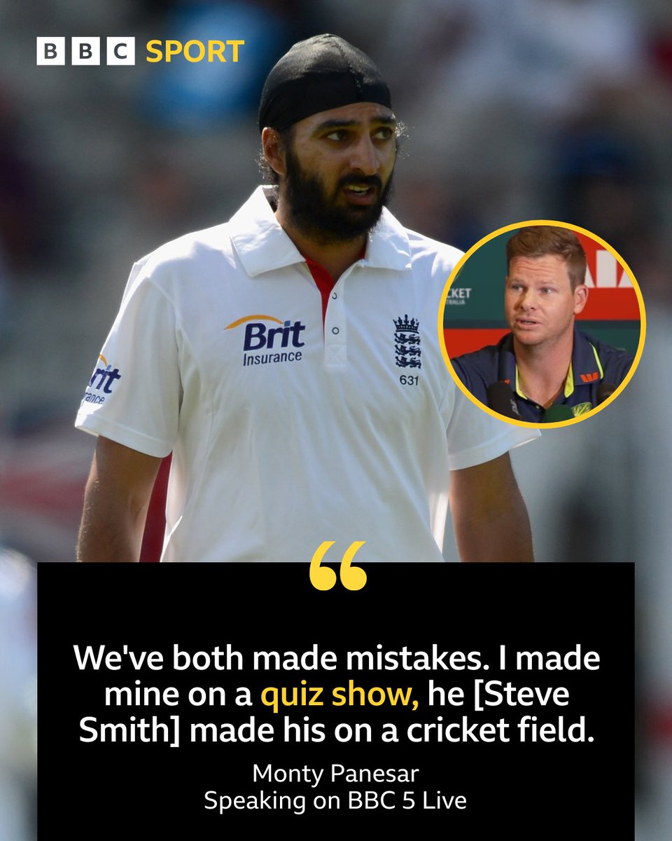 bbctms's tweet image. Monty Panesar has responded to Steve Smith's comments about his appearance on Celebrity Mastermind.