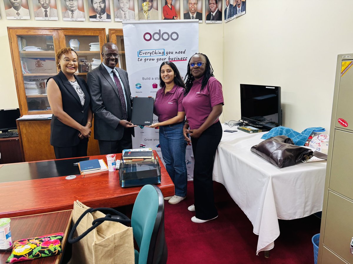 DrKathyKunyanga's tweet image. Faculty of Agriculture, UoN hosted one of our industry partners, Odoo, to cement the signed MOU and agree on mutual and joint activities including Industrial visits and running an educational programme for our students on business. #foa #uon #odoo