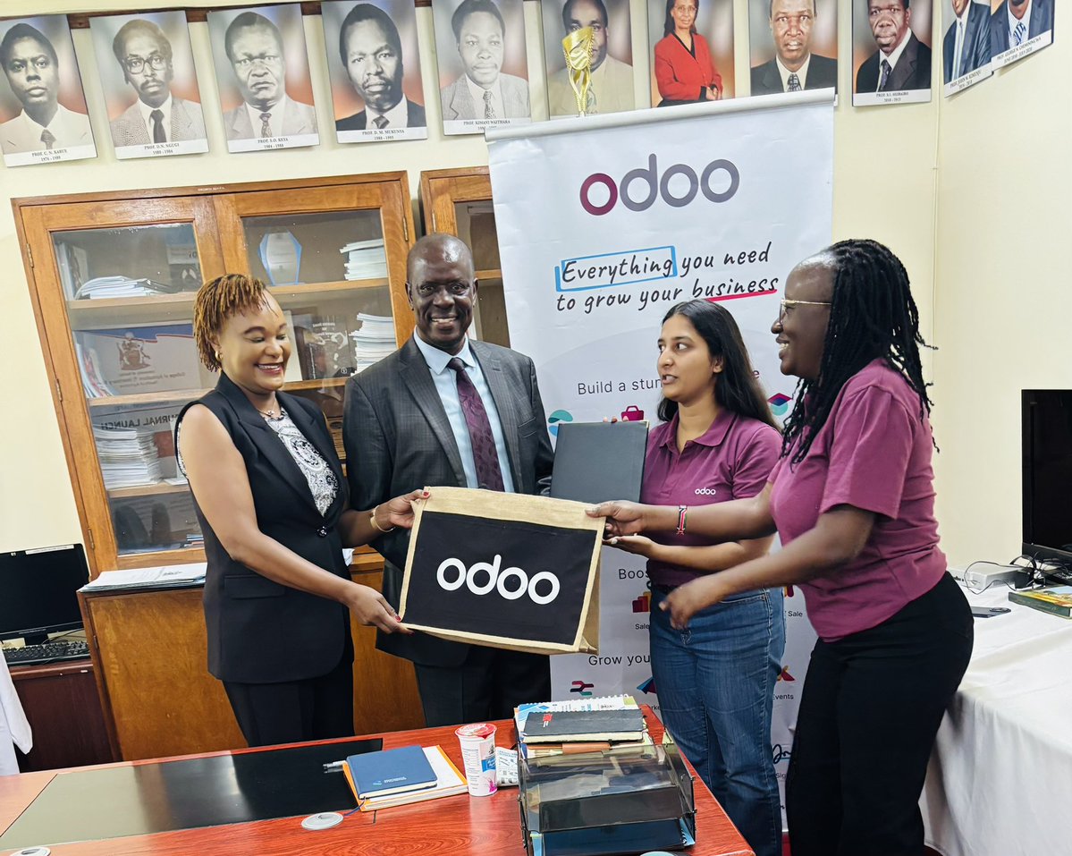 DrKathyKunyanga's tweet image. Faculty of Agriculture, UoN hosted one of our industry partners, Odoo, to cement the signed MOU and agree on mutual and joint activities including Industrial visits and running an educational programme for our students on business. #foa #uon #odoo