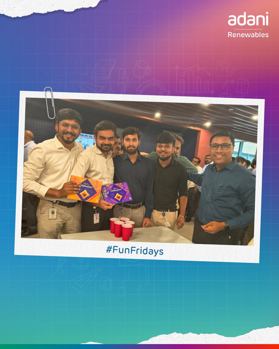 AdaniGreen's tweet image. The best breakthroughs don’t just happen at our desks. They happen when we connect, collaborate, and laugh together. Here’s to another #FunFridays at the #AdaniGreenEnergy office.
