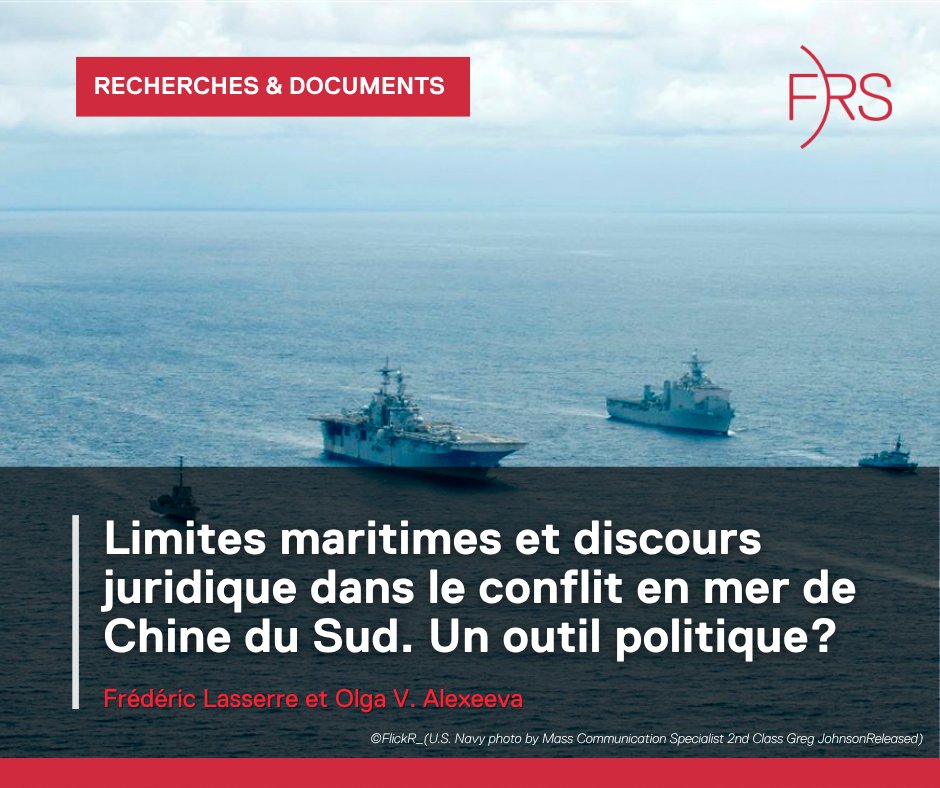 🌊 En mer de Chine du Sud, la rivalité n’est plus seulement militaire : elle devient juridique.
Dans une nouvelle publication FRS, Frédéric Lasserre (Université Laval) et Olga V. Alexeeva (<a href="/UQAM/">UQAM | Université du Québec à Montréal</a>) montrent comment le conflit s’est déplacé du contrôle physique des îlots vers une