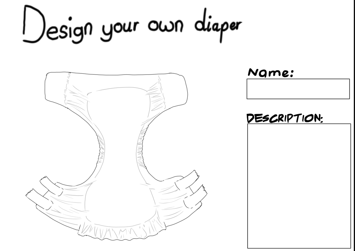 Xeepoc's tweet photo. I created this for my Discord community as a little pastime, so just show me how nice your diaper could look 😛
#abdl #abdlart #diaper #diapercommunity #littlespace #drawitsself https://t.co/lGj0SGus4y