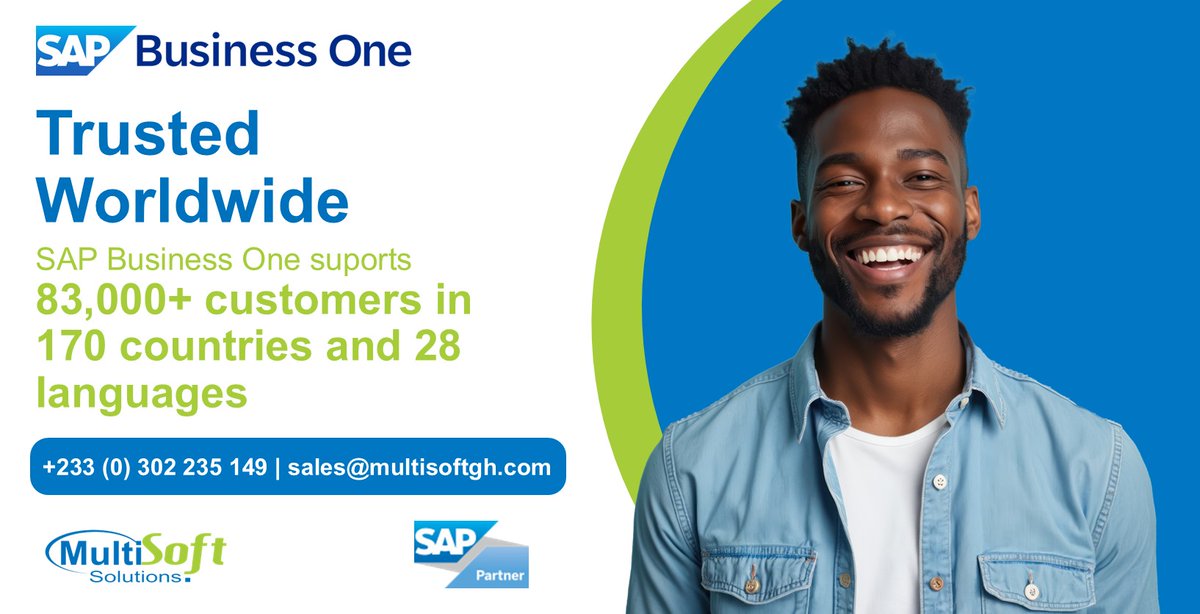 Empower your business with SAP Business One, a globally trusted ERP solution supporting 83,000+ customers across 170 countries and 28 languages.

Contact Multisoft Solutions Limited to streamline operations, boost efficiency, and scale with confidence.

#multisoftsolution