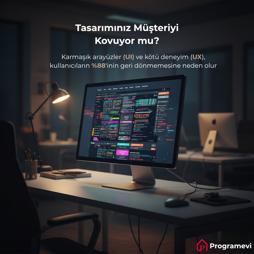 programevim's tweet image. Kullanıcılarınız uygulamanızı “kullanıyor” mu, yoksa onunla “boğuşuyor” mu? 🖱️
Kötü tasarım, sessiz müşteri kaybıdır.

Tasarım, sadece renkler ve şekiller değildir. Tasarım, bir problemin “nasıl çözüldüğüdür”.

Ürününüzü mükemmelleştirme zamanı.

#UIUX

#WebTasarım

#Teknoloji