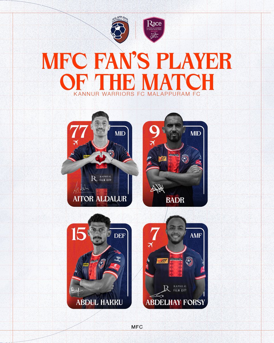 malappuram_fc's tweet image. MFC’s Player of the Match
Powered by RACE by Sanju Samson ⚡

#MalappuramFC #MFC #SuperLeagueKerala #SLK