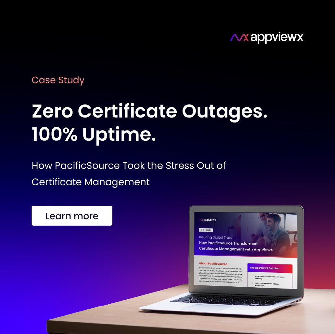 AppViewX's tweet image. PacificSource turned certificate management into a competitive advantage. With AVX ONE CLM, they eliminated outages, gained full visibility, cut deployments from 1 day → minutes, and built a crypto-agile foundation ready for 47-day TLS. ✅

appviewx.com/Collaterals/Ca…